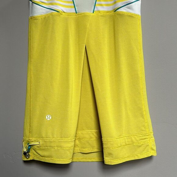 Lululemon Run Ta Ta Topper Tank Top Twin Stripe Sizzle (yellow) White XS Size 4 - Picture 8 of 16